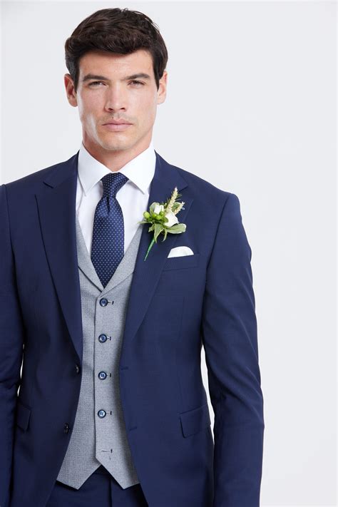 navy suit grey waistcoat
